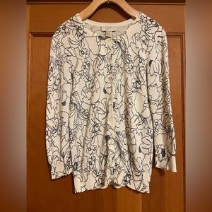 Ann Taylor LOFT | Floral Button-Down Cardigan